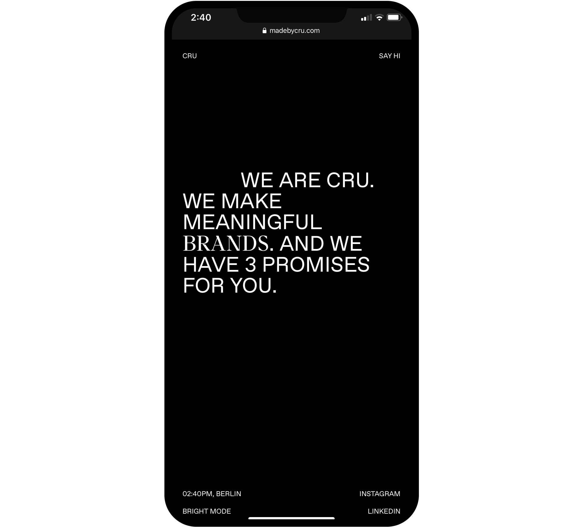 CRU Brand Consultancy Website